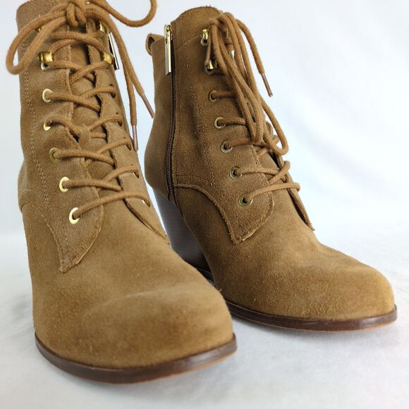 BCBGeneration Wiley Suede Leather Wedge Ankle Boots Women's 7 Booties Side Zip - Picture 4 of 8